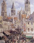 Camille Pissarro Rue de I-Epicerie,Rouen oil